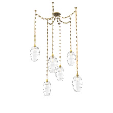 Hammerton SNB0035-06-GB-OC-CH3-E2 - Ellisse Multi Light Pendant Multi Port Canopy Gilded Brass