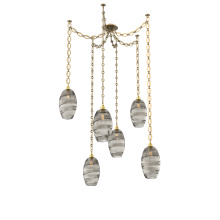 Hammerton SNB0035-06-GB-OS-CH2-E2 - Ellisse Multi Light Pendant Multi Port Canopy Gilded Brass