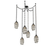 Hammerton SNB0035-06-MB-OS-CH1-E2 - Ellisse Multi Light Pendant Multi Port Canopy Matte Black