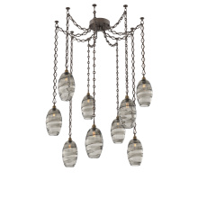 Hammerton SNB0035-09-FB-OS-CH1-E2 - Ellisse Multi Light Pendant Multi Port Canopy Flat Bronze