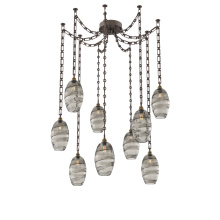 Hammerton SNB0035-09-FB-OS-CH3-E2 - Ellisse Multi Light Pendant Multi Port Canopy Flat Bronze