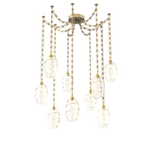 Hammerton SNB0035-09-GB-OA-CH3-E2 - Ellisse Multi Light Pendant Multi Port Canopy Gilded Brass