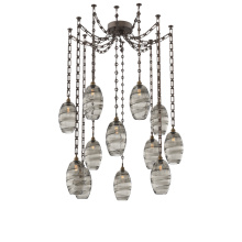 Hammerton SNB0035-12-FB-OS-CH3-E2 - Ellisse Multi Light Pendant Multi Port Canopy Flat Bronze
