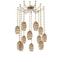 Hammerton SNB0035-12-GB-OB-CH3-E2 - Ellisse Multi Light Pendant Multi Port Canopy Gilded Brass