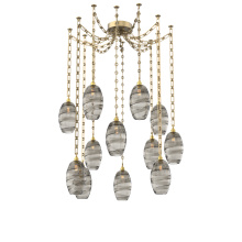 Hammerton SNB0035-12-GB-OS-CH3-E2 - Ellisse Multi Light Pendant Multi Port Canopy Gilded Brass