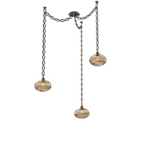 Hammerton SNB0036-03-FB-OB-CH2-E2 - Coppa Multi Light Pendant Multi Port Canopy Flat Bronze