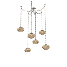 Hammerton SNB0036-06-BS-OB-CH1-E2 - Coppa Multi Light Pendant Multi Port Canopy Beige Silver