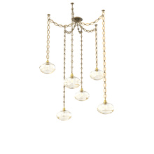Hammerton SNB0036-06-GB-OA-CH2-E2 - Coppa Multi Light Pendant Multi Port Canopy Gilded Brass