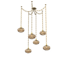 Hammerton SNB0036-06-GB-OB-CH1-E2 - Coppa Multi Light Pendant Multi Port Canopy Gilded Brass