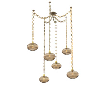 Hammerton SNB0036-06-GB-OB-CH2-E2 - Coppa Multi Light Pendant Multi Port Canopy Gilded Brass