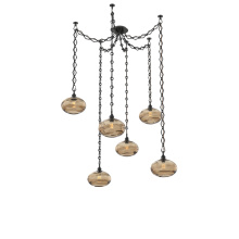 Hammerton SNB0036-06-MB-OB-CH1-E2 - Coppa Multi Light Pendant Multi Port Canopy Matte Black