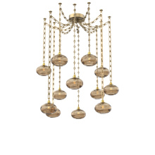 Hammerton SNB0036-12-GB-OB-CH3-E2 - Coppa Multi Light Pendant Multi Port Canopy Gilded Brass