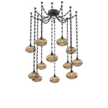Hammerton SNB0036-12-MB-OB-CH3-E2 - Coppa Multi Light Pendant Multi Port Canopy Matte Black