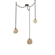 Hammerton SNB0039-03-FB-B-CH3-L1 - Gem Multi Light Pendant Multi Port Canopy Flat Bronze