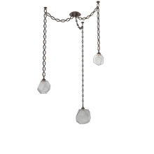 Hammerton SNB0039-03-FB-S-CH2-L3 - Gem Multi Light Pendant Multi Port Canopy Flat Bronze