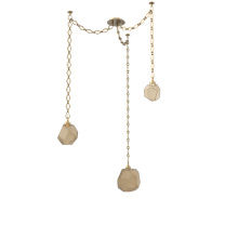 Hammerton SNB0039-03-GB-B-CH1-L3 - Gem Multi Light Pendant Multi Port Canopy Gilded Brass