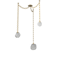 Hammerton SNB0039-03-GB-S-CH2-L1 - Gem Multi Light Pendant Multi Port Canopy Gilded Brass