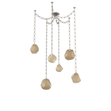 Hammerton SNB0039-06-BS-B-CH2-L3 - Gem Multi Light Pendant Multi Port Canopy Beige Silver