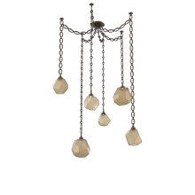 Hammerton SNB0039-06-FB-B-CH2-L1 - Gem Multi Light Pendant Multi Port Canopy Flat Bronze