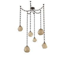 Hammerton SNB0039-06-FB-B-CH3-L3 - Gem Multi Light Pendant Multi Port Canopy Flat Bronze
