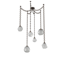 Hammerton SNB0039-06-FB-S-CH2-L3 - Gem Multi Light Pendant Multi Port Canopy Flat Bronze