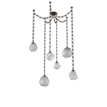 Hammerton SNB0039-06-FB-S-CH3-L1 - Gem Multi Light Pendant Multi Port Canopy Flat Bronze