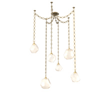 Hammerton SNB0039-06-GB-A-CH1-L3 - Gem Multi Light Pendant Multi Port Canopy Gilded Brass