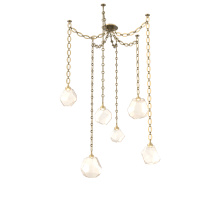 Hammerton SNB0039-06-GB-A-CH2-L1 - Gem Multi Light Pendant Multi Port Canopy Gilded Brass