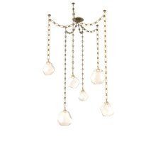 Hammerton SNB0039-06-GB-A-CH3-L3 - Gem Multi Light Pendant Multi Port Canopy Gilded Brass