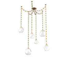 Hammerton SNB0039-06-GB-C-CH3-L3 - Gem Multi Light Pendant Multi Port Canopy Gilded Brass