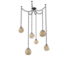 Hammerton SNB0039-06-MB-B-CH1-L1 - Gem Multi Light Pendant Multi Port Canopy Matte Black