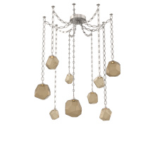 Hammerton SNB0039-09-BS-B-CH2-L1 - Gem Multi Light Pendant Multi Port Canopy Beige Silver