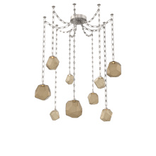 Hammerton SNB0039-09-BS-B-CH3-L1 - Gem Multi Light Pendant Multi Port Canopy Beige Silver
