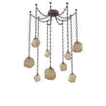 Hammerton SNB0039-09-FB-B-CH1-L3 - Gem Multi Light Pendant Multi Port Canopy Flat Bronze