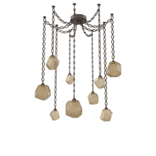 Hammerton SNB0039-09-FB-B-CH2-L1 - Gem Multi Light Pendant Multi Port Canopy Flat Bronze