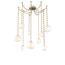 Hammerton SNB0039-09-GB-A-CH3-L1 - Gem Multi Light Pendant Multi Port Canopy Gilded Brass