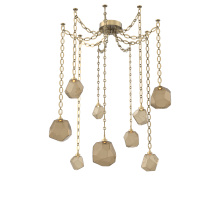 Hammerton SNB0039-09-GB-B-CH2-L1 - Gem Multi Light Pendant Multi Port Canopy Gilded Brass