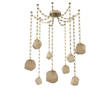 Hammerton SNB0039-09-GB-B-CH3-L3 - Gem Multi Light Pendant Multi Port Canopy Gilded Brass