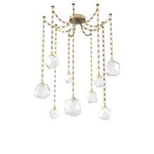 Hammerton SNB0039-09-GB-C-CH3-L1 - Gem Multi Light Pendant Multi Port Canopy Gilded Brass