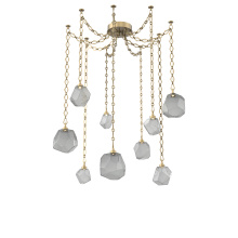 Hammerton SNB0039-09-GB-S-CH1-L1 - Gem Multi Light Pendant Multi Port Canopy Gilded Brass