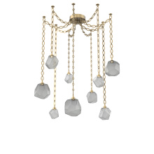 Hammerton SNB0039-09-GB-S-CH2-L1 - Gem Multi Light Pendant Multi Port Canopy Gilded Brass