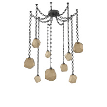 Hammerton SNB0039-09-MB-B-CH2-L1 - Gem Multi Light Pendant Multi Port Canopy Matte Black