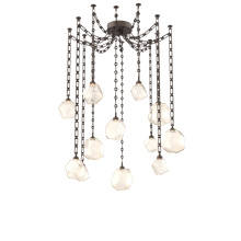 Hammerton SNB0039-12-FB-A-CH3-L1 - Gem Multi Light Pendant Multi Port Canopy Flat Bronze