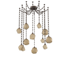 Hammerton SNB0039-12-FB-B-CH3-L3 - Gem Multi Light Pendant Multi Port Canopy Flat Bronze