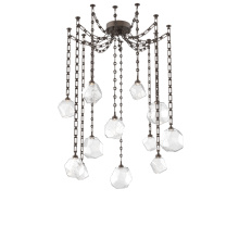 Hammerton SNB0039-12-FB-C-CH3-L1 - Gem Multi Light Pendant Multi Port Canopy Flat Bronze