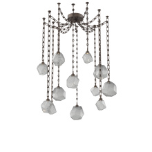 Hammerton SNB0039-12-FB-S-CH3-L1 - Gem Multi Light Pendant Multi Port Canopy Flat Bronze