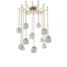 Hammerton SNB0039-12-GB-S-CH3-L3 - Gem Multi Light Pendant Multi Port Canopy Gilded Brass