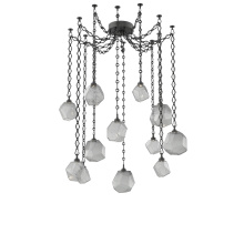 Hammerton SNB0039-12-MB-S-CH1-L3 - Gem Multi Light Pendant Multi Port Canopy Matte Black