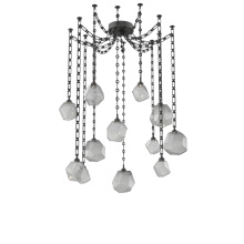 Hammerton SNB0039-12-MB-S-CH3-L3 - Gem Multi Light Pendant Multi Port Canopy Matte Black