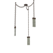 Hammerton SNB0042-03-FB-SG-CH2-L1 - Parallel Multi Light Pendant Multi Port Canopy Flat Bronze
